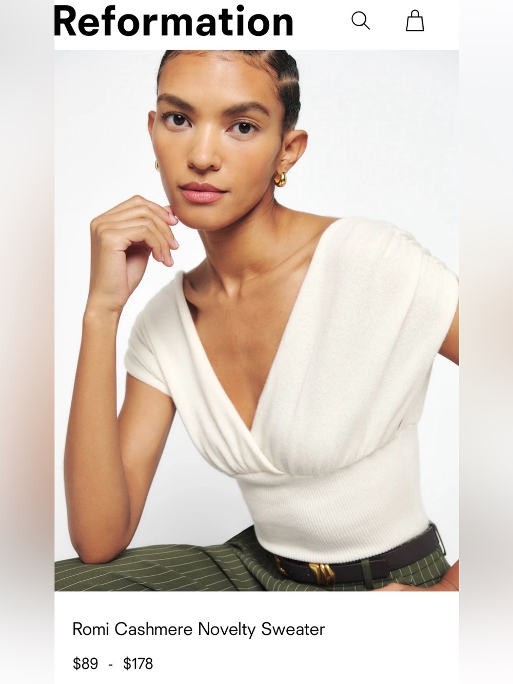 Reformation Romi Cashmere Top, S - Picture 6 of 11